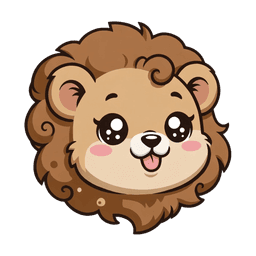 回本易應用程式標誌：可愛的獅子吉祥物